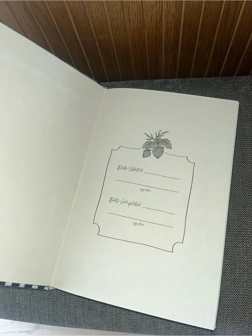 Navy Gingham Heirloom Recipe Book